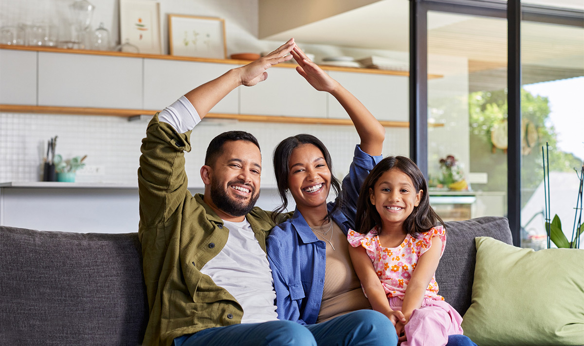 happy family at home